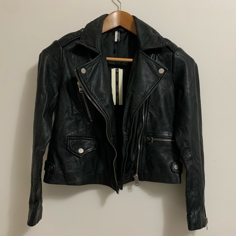 topshop Motorcycle Leather Jacket